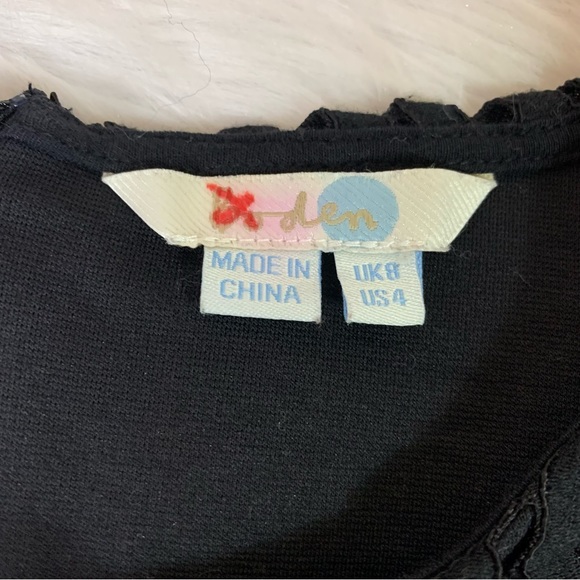 Boden Lace Overlay Black Top Size 4 - Picture 8 of 8